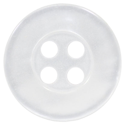 Considerate Button - 10mm (⅜″), 4 Hole, White - 6 count-Notion-Spool of Thread