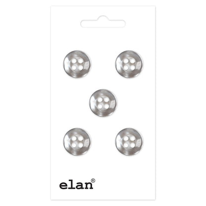 Considerate Button - 12mm (½″), 4 Hole, Grey - 5 count-Notion-Spool of Thread