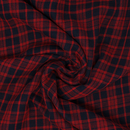 Copper Double Face Cotton Plaid Cranberry and Navy ½ yd-Fabric-Spool of Thread