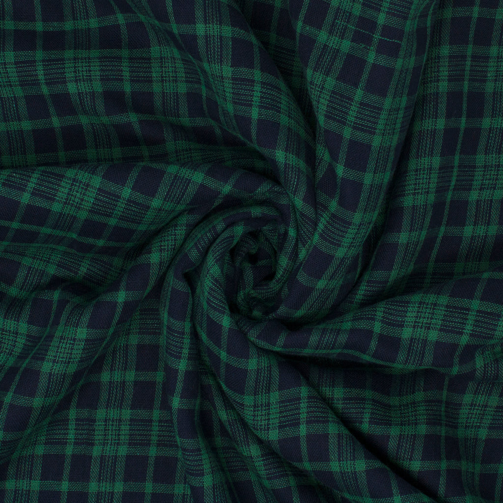 Copper Double Face Cotton Plaid Forest and Navy ½ yd-Fabric-Spool of Thread