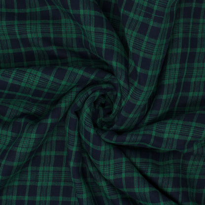 Copper Double Face Cotton Plaid Forest and Navy ½ yd-Fabric-Spool of Thread