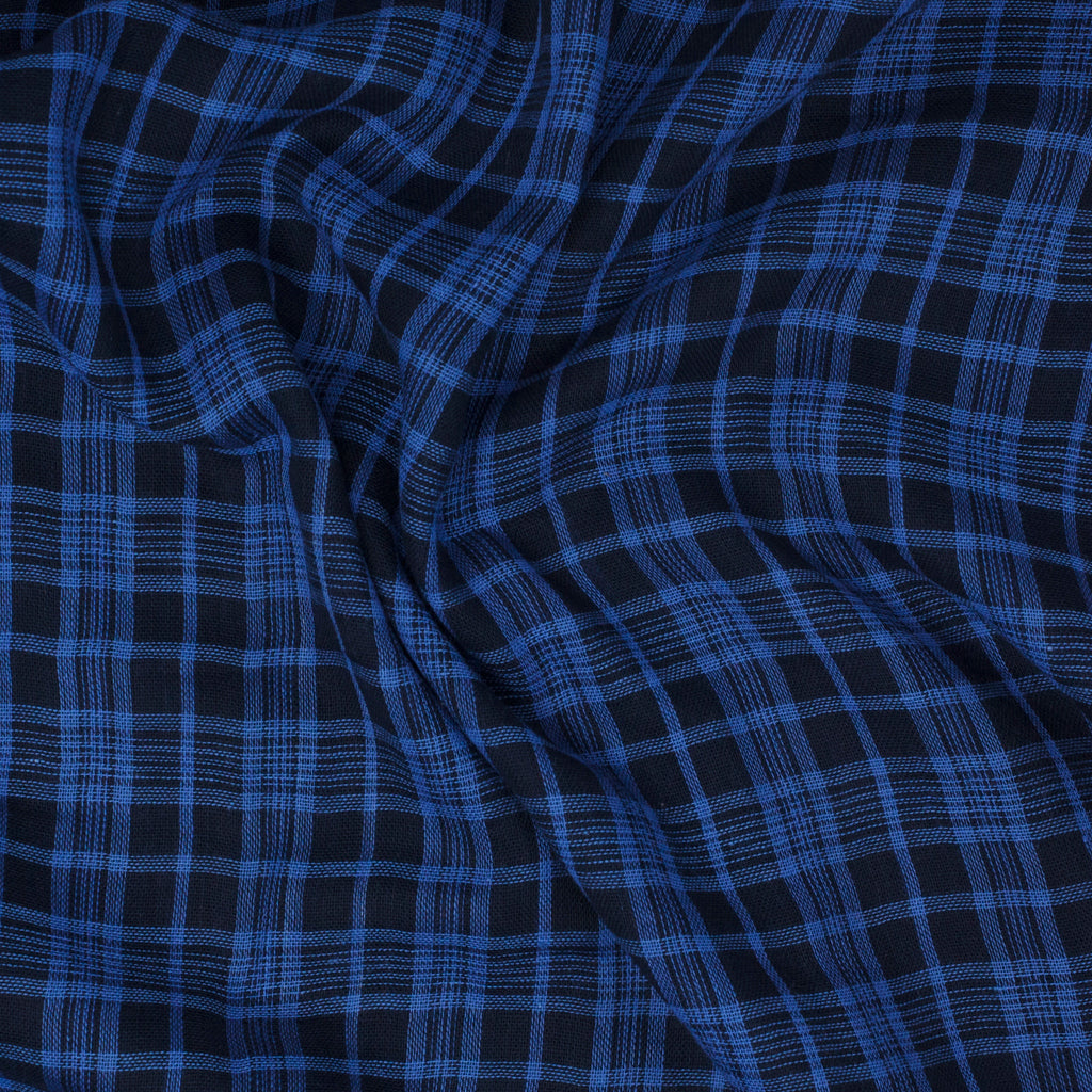 Copper Double Face Cotton Plaid Marine and Navy ½ yd-Fabric-Spool of Thread