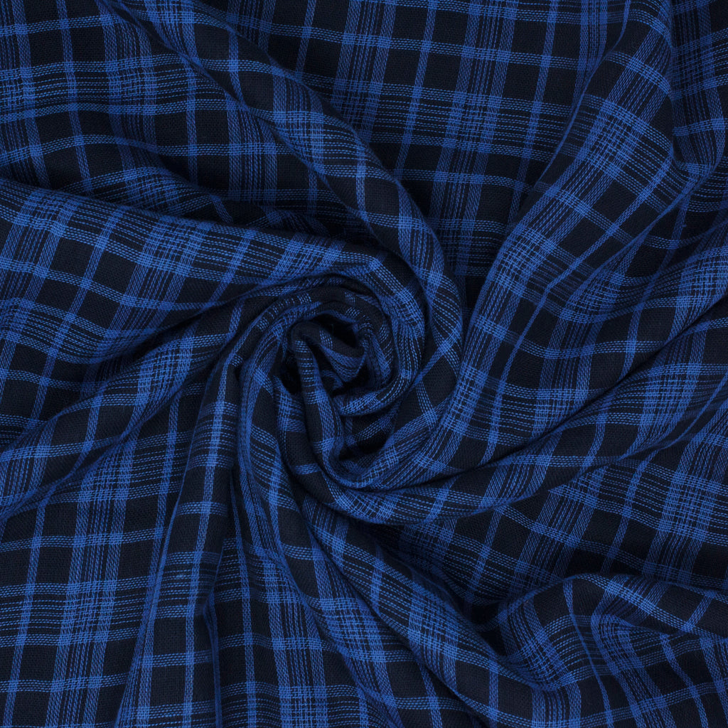 Copper Double Face Cotton Plaid Marine and Navy ½ yd-Fabric-Spool of Thread
