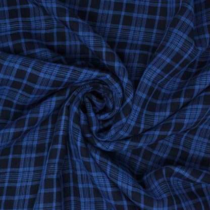 Copper Double Face Cotton Plaid Marine and Navy ½ yd-Fabric-Spool of Thread