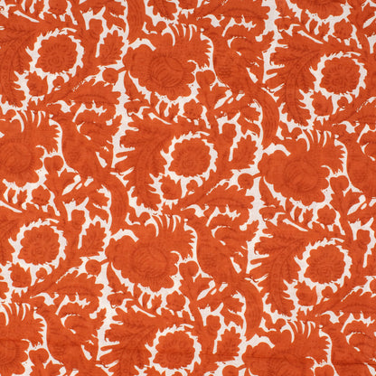 Cotton Block Print Lawn Abstract Floral Pottery ½ yd-Fabric-Spool of Thread