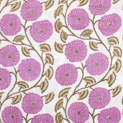 Cotton Block Print Lawn Flower Toss Allium ½ yd-Fabric-Spool of Thread