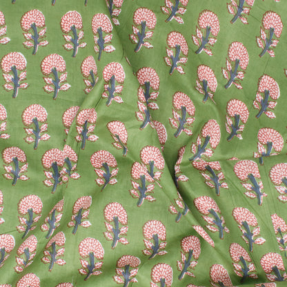 Cotton Block Print Lawn Mini Daisy Apple Green ½ yd-Fabric-Spool of Thread