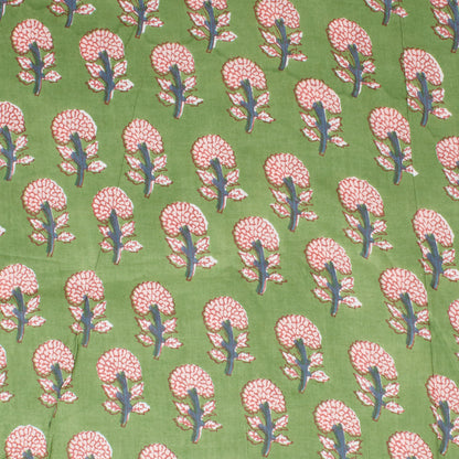 Cotton Block Print Lawn Mini Daisy Apple Green ½ yd-Fabric-Spool of Thread