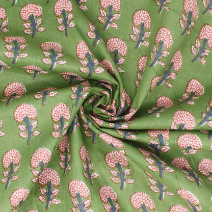 Cotton Block Print Lawn Mini Daisy Apple Green ½ yd-Fabric-Spool of Thread