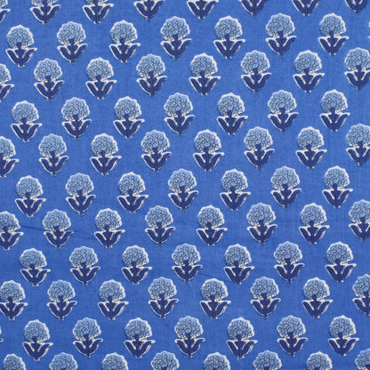 Cotton Block Print Lawn Mini Hydrangea Cornflower Blue ½ yd-Fabric-Spool of Thread