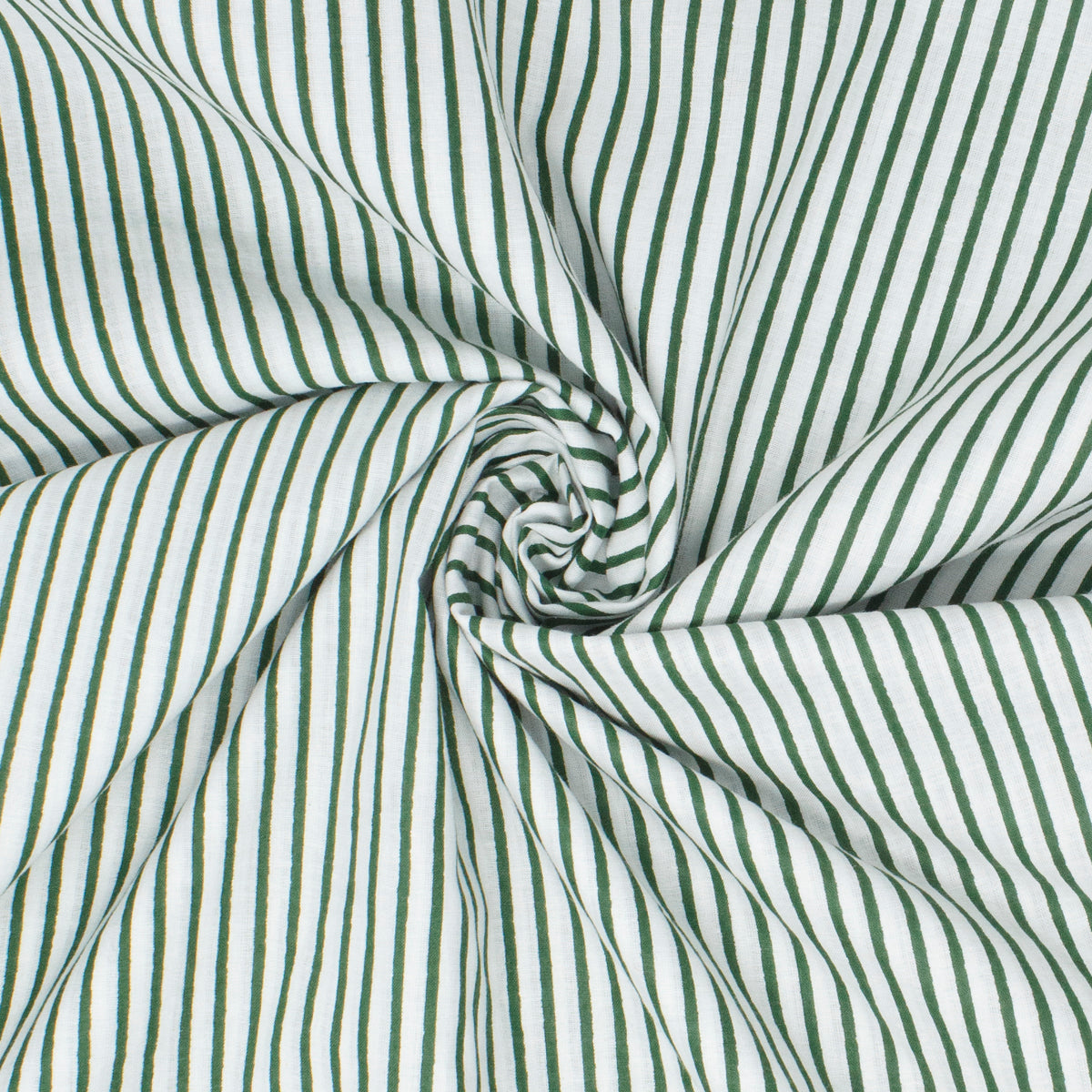 Cotton Block Print Lawn Mini Stripe Grass ½ yd-Fabric-Spool of Thread