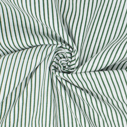 Cotton Block Print Lawn Mini Stripe Grass ½ yd-Fabric-Spool of Thread