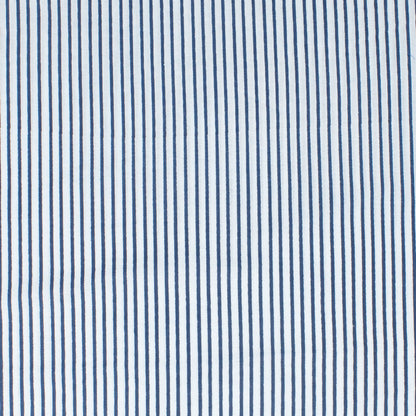 Cotton Block Print Lawn Mini Stripe Marine ½ yd-Fabric-Spool of Thread