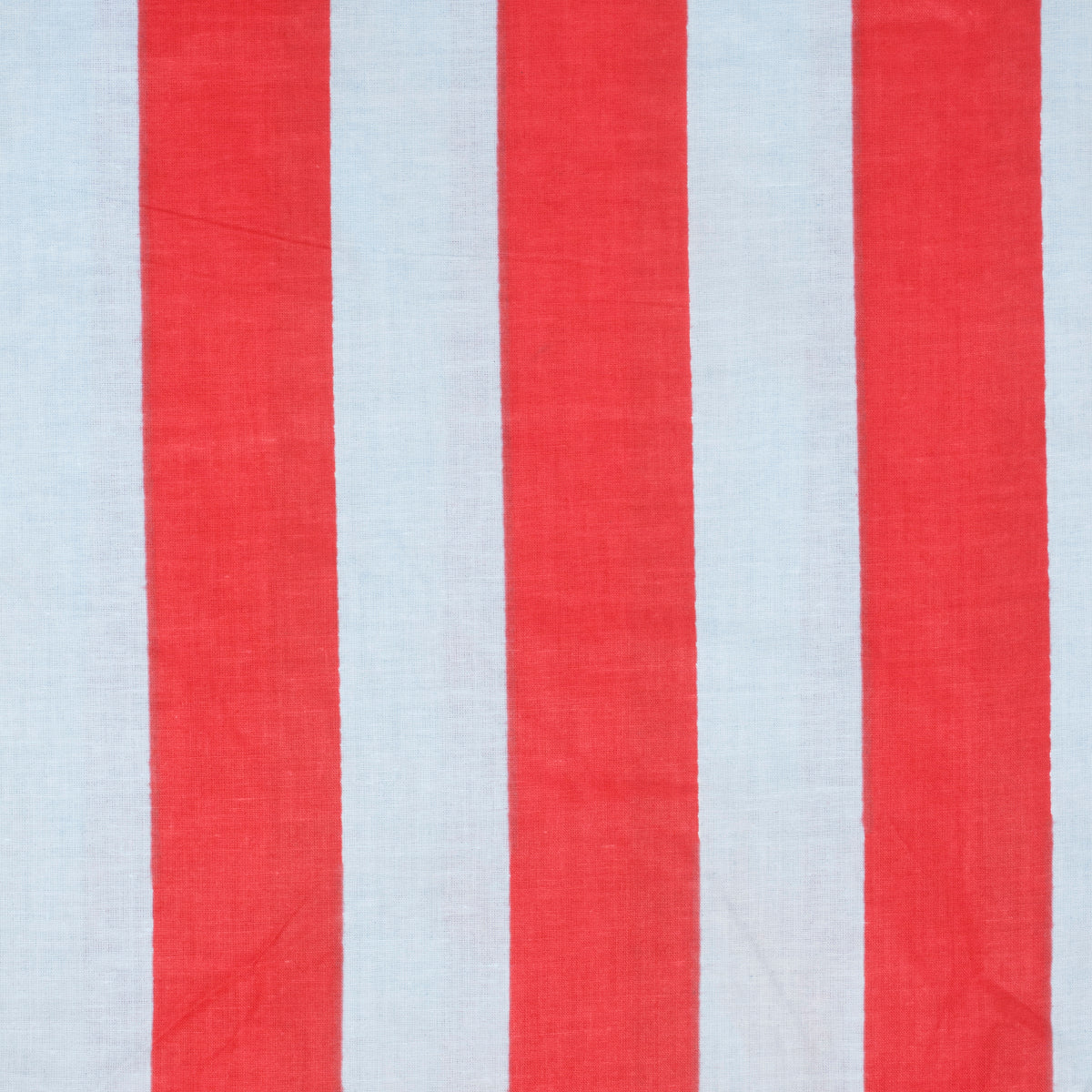 Cotton Block Print Lawn Stripe Baby Blue Red ½ yd-Fabric-Spool of Thread