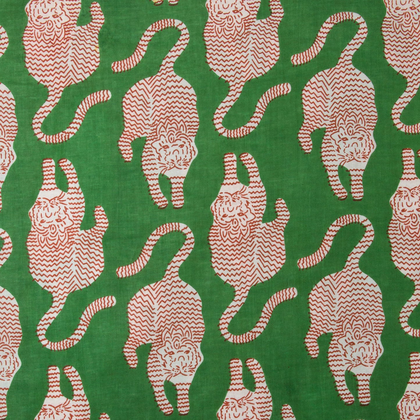 REMNANT Cotton Block Print Tiger Grass - 0.5 yards-Fabric-Spool of Thread