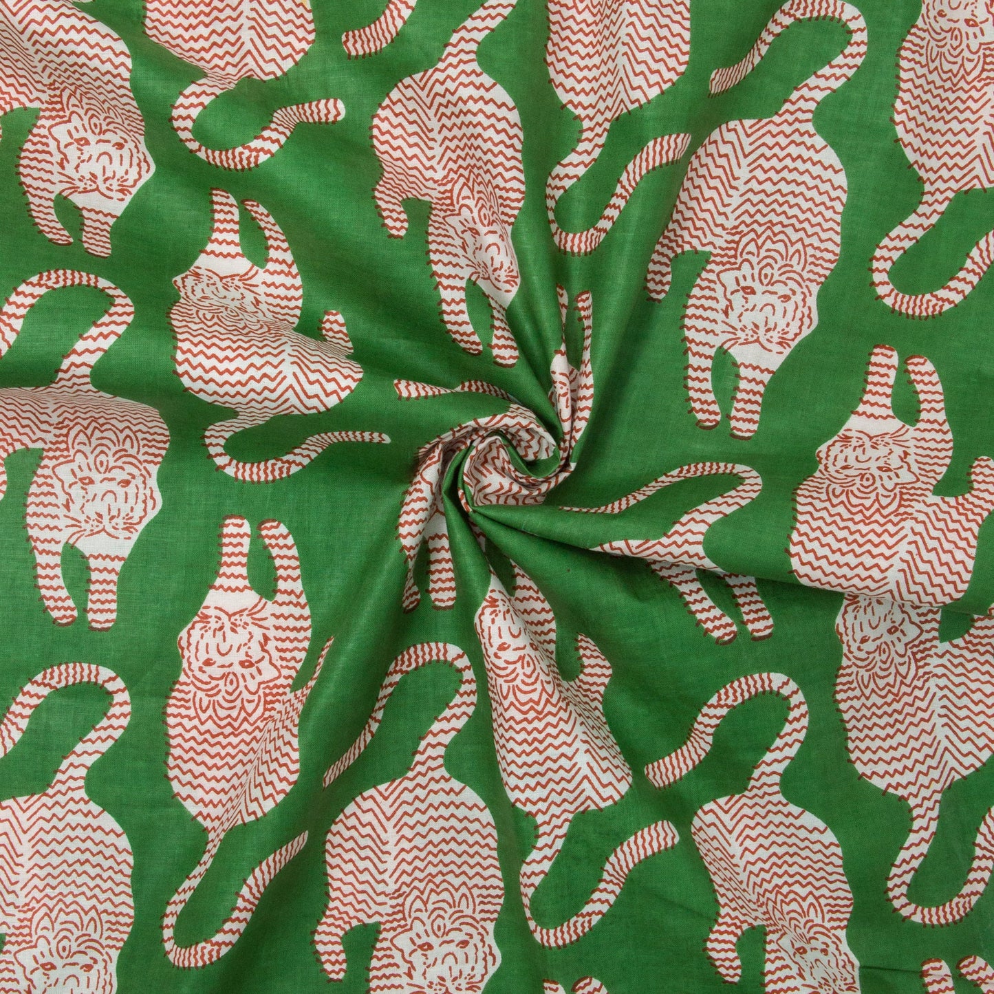 REMNANT Cotton Block Print Tiger Grass - 0.5 yards-Fabric-Spool of Thread