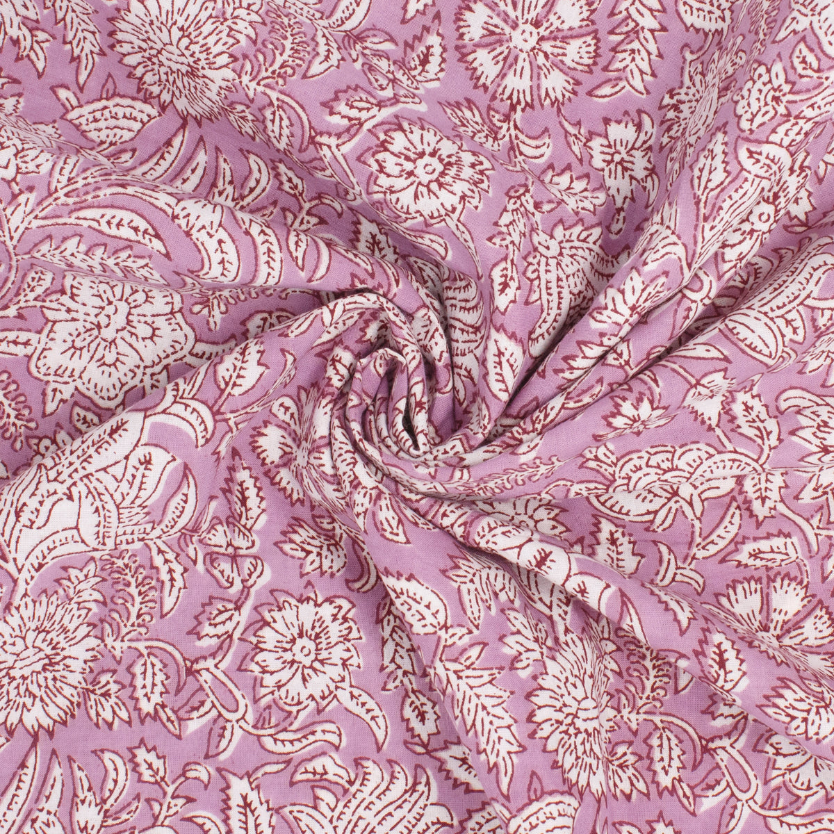 Cotton Block Print Lawn Wildflower Lavender ½ yd-Fabric-Spool of Thread