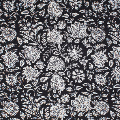 Cotton Block Print Lawn Wildflower Midnight Black ½ yd-Fabric-Spool of Thread