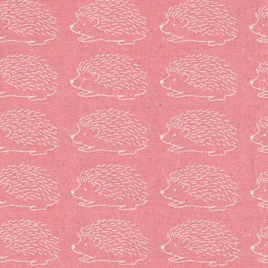 Cotton Flax Hedgehogs Pink ½ yd-Fabric-Spool of Thread