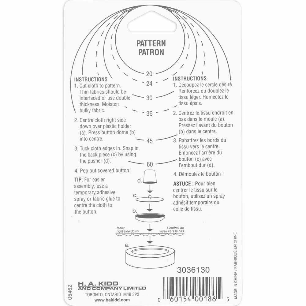 Cover Buttons Without Tool, 3⁄4″ 19mm