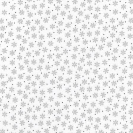 Cozy Cotton Flannel Flower Grey ½ yd-Fabric-Spool of Thread