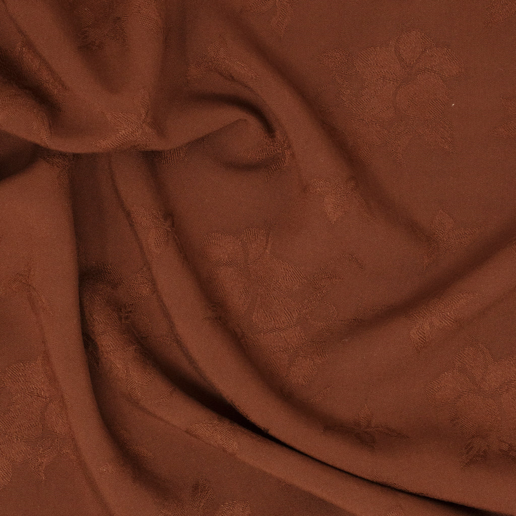 Creston Viscose Woven Flora Dobby Chocolate ½ yd-Fabric-Spool of Thread