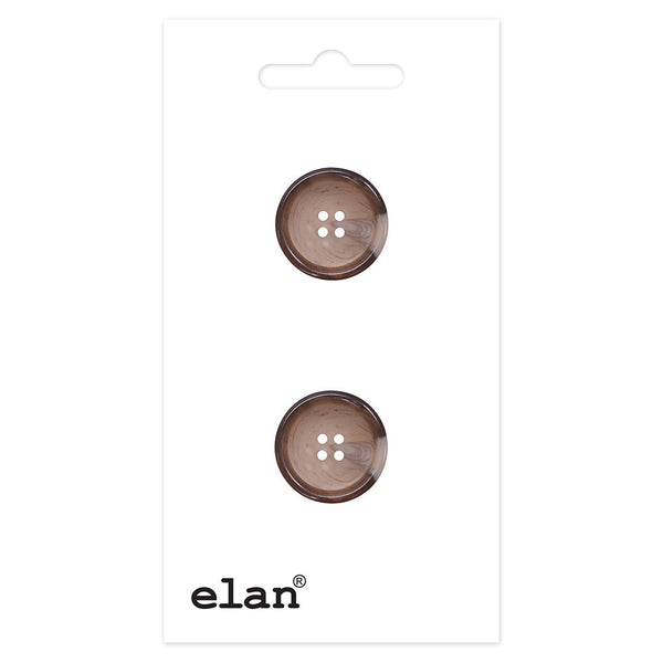 Cute Button - 28mm (1⅛"), 4 Hole, Coffee- 2 count-Notion-Spool of Thread