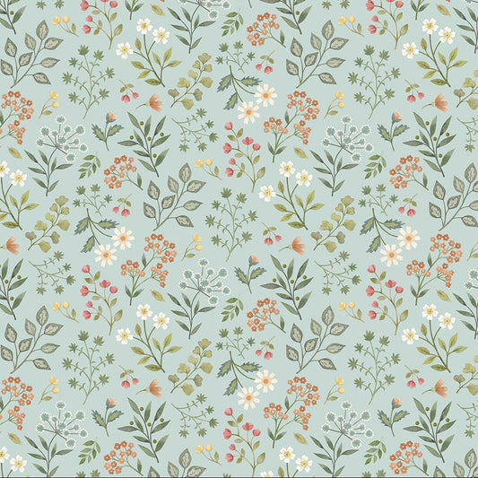 Woodland Heart Toss Aqua ½ yd