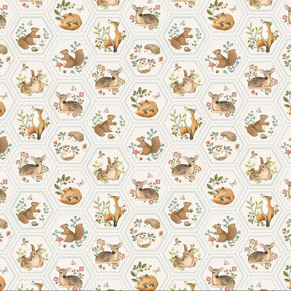 Woodland Heart Frames ½ yd