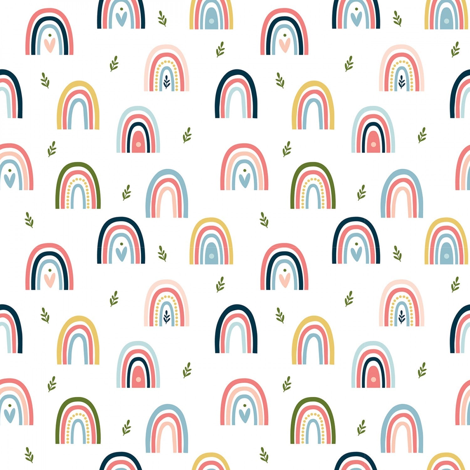 Day In The Life Rainbows White ½ yd-Fabric-Spool of Thread