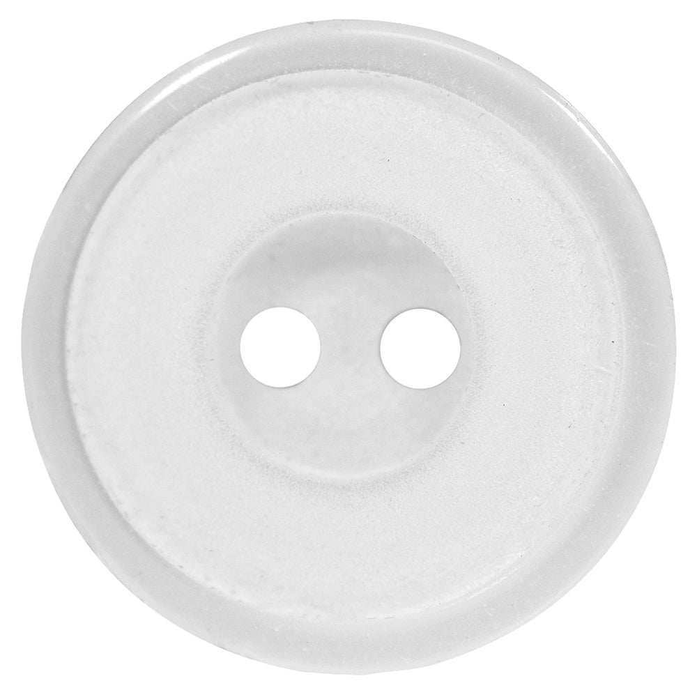 Dazzling Button - 15mm (⅝″), 2 Hole, White - 3 count-Notion-Spool of Thread