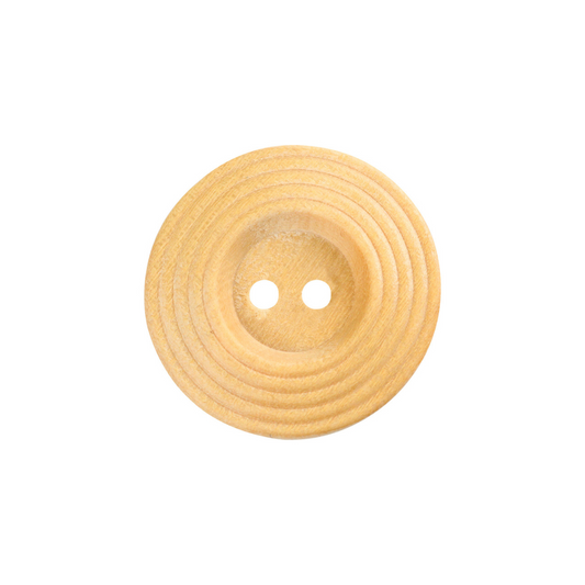 Dazzling Button - 28mm (1⅛″), 2 Hole, Wood - 1 count