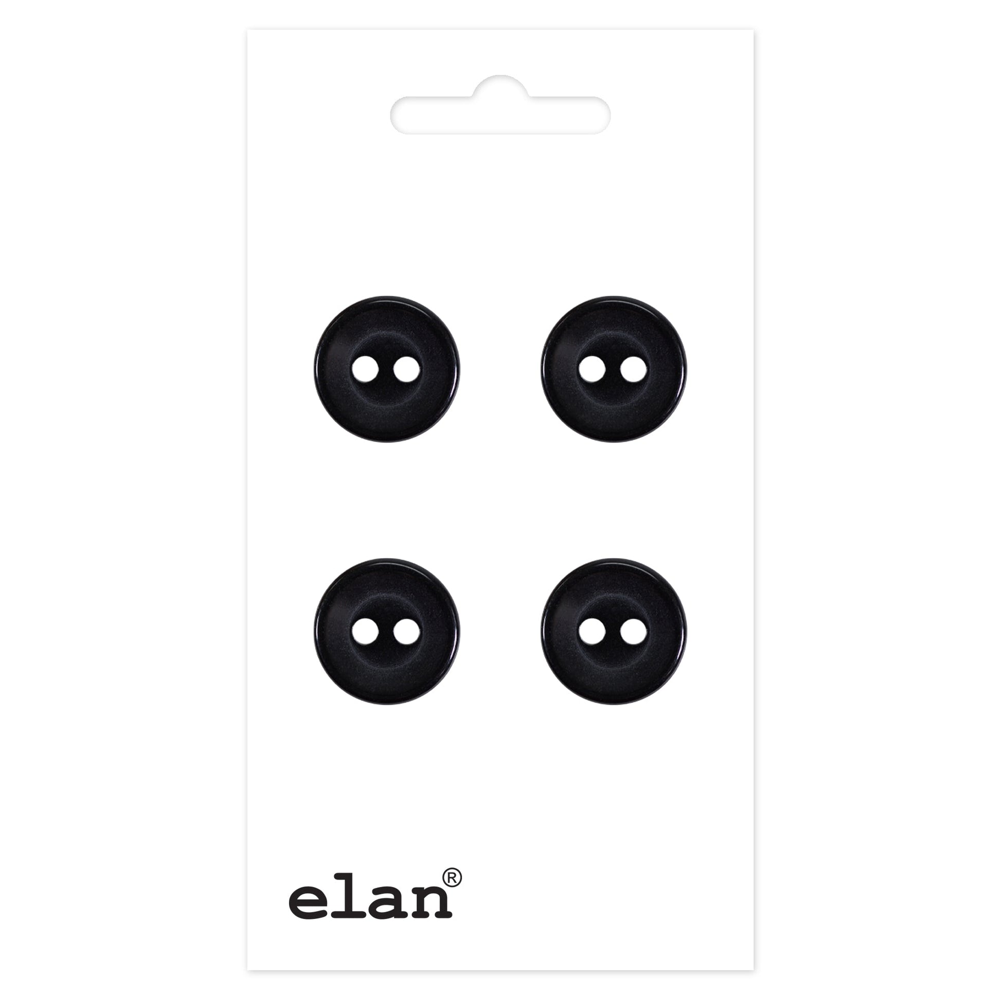 Delightful Button - 13mm (½″), 2 Hole, Black - 4 count-Notion-Spool of Thread