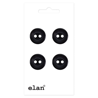 Delightful Button - 14mm (½″), 2 Hole, Black - 4 count-Notion-Spool of Thread