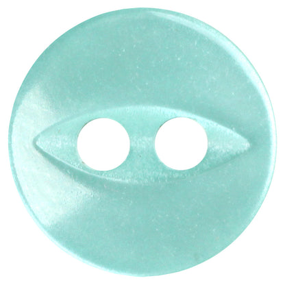 Deserving Button - 9mm (⅜″), 2 Hole, Aqua - 6 count-Notion-Spool of Thread