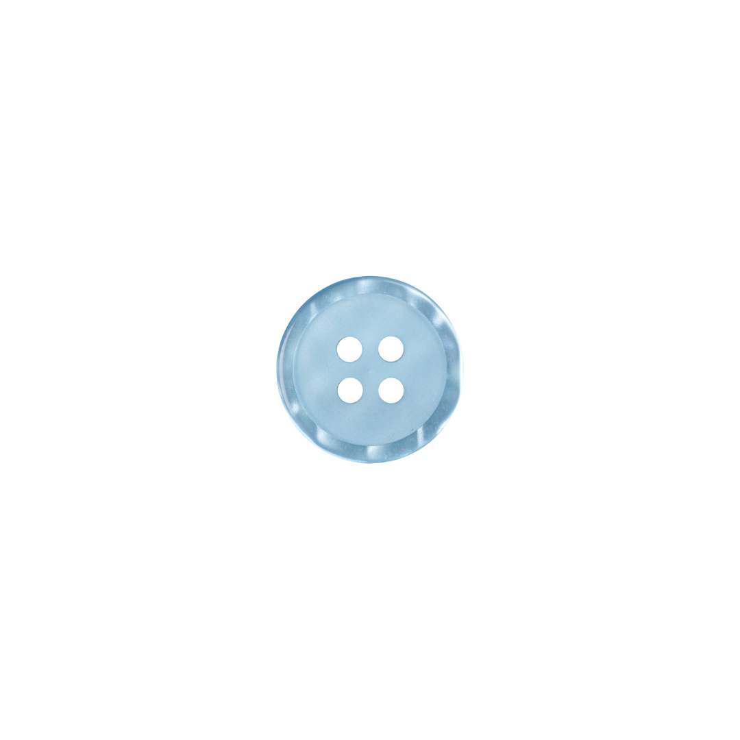 Detailed Button - 12mm (½″), 4 Hole, Blue - 4 count