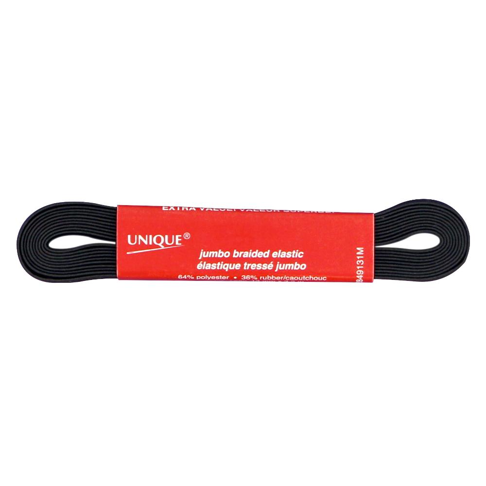 Elastic Braided, Black, 13mm (.5") x 3.2m (3.5y)-Notion-Spool of Thread