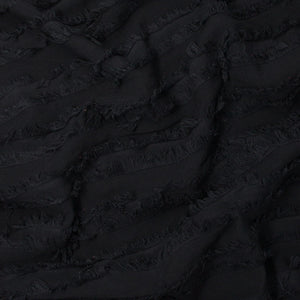 Elio Cotton Linen Fringe Jacquard Dark Side Black ½ yd-Fabric-Spool of Thread