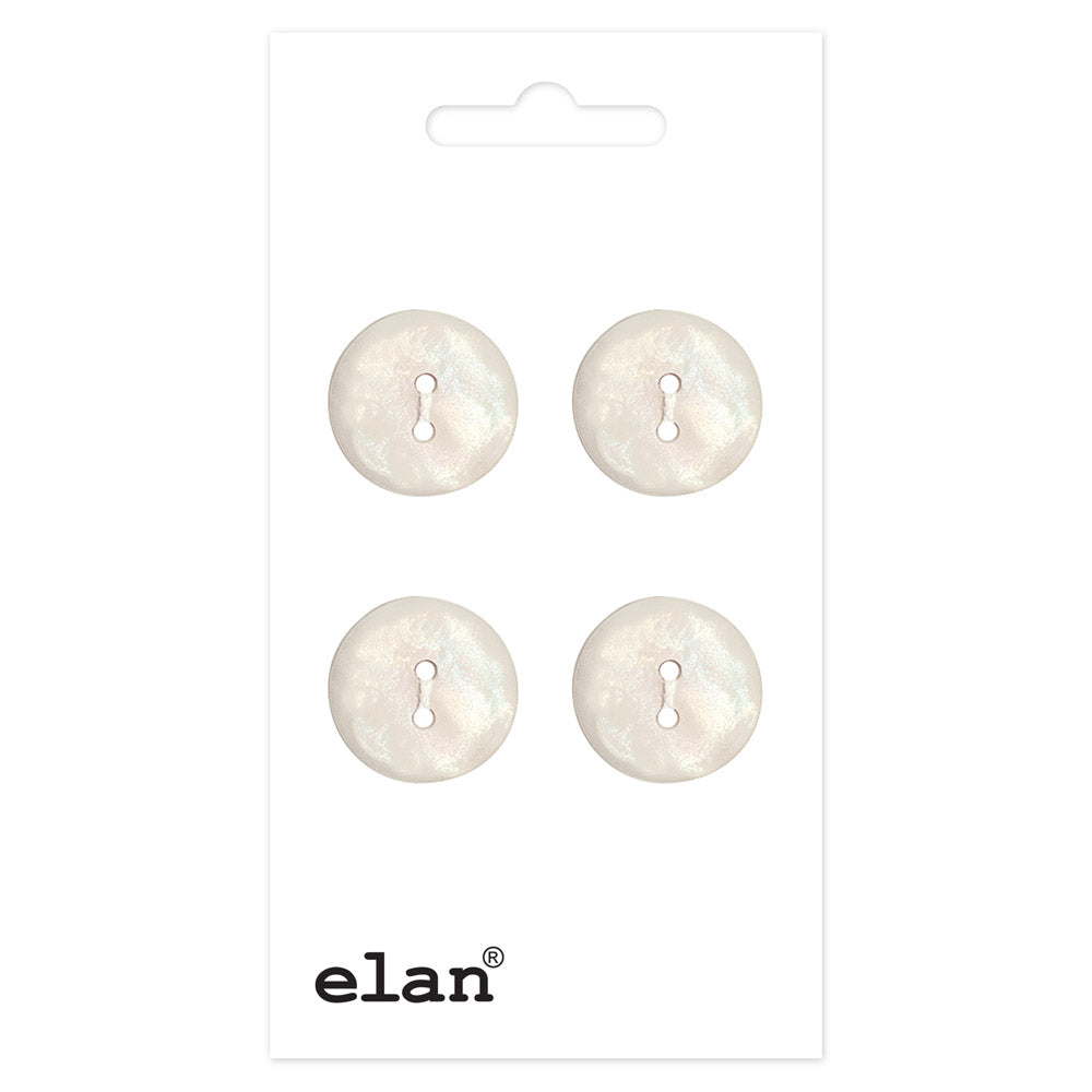 Enthusiastic Button - 15mm (⅝″), 2 Hole, Pearl Cream - 4 count-Notion-Spool of Thread