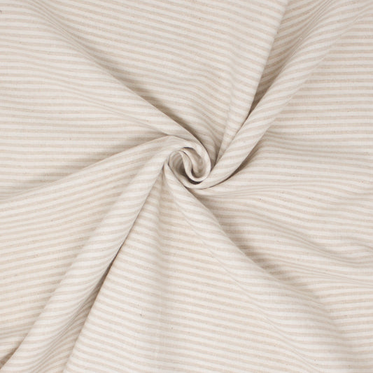 Essex Linen Cotton Mini Stripe Natural ½ yd