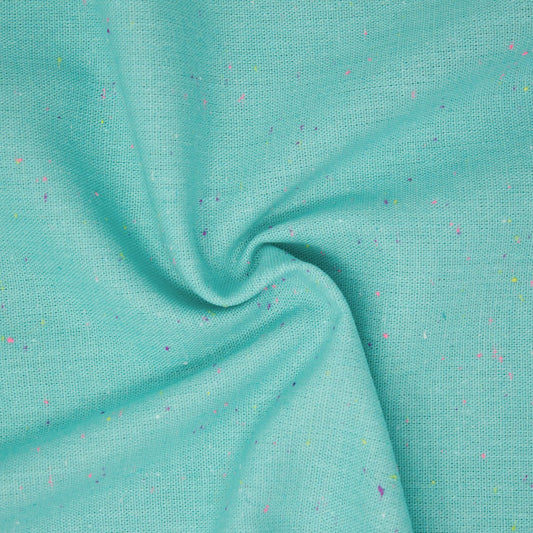 Essex Linen Cotton Speckle Aqua ½ yd