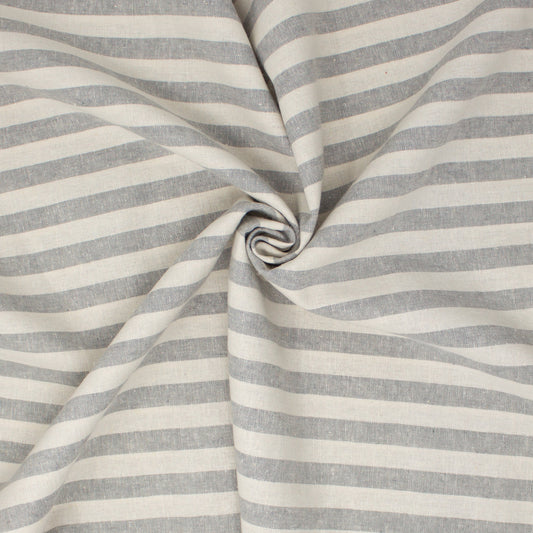 Essex Linen Cotton Stripe Steel ½ yd