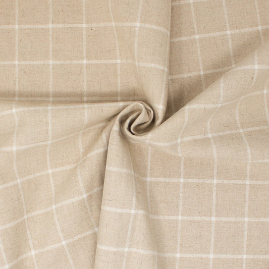 Essex Linen Cotton Windowpane Natural ½ yd