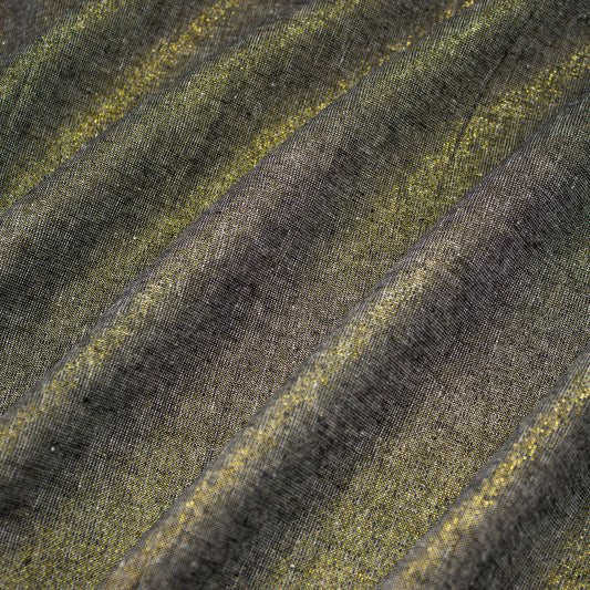 Essex Linen Cotton Yarn Dye Black with Metallic ½ yd