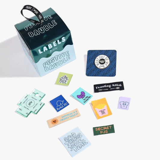 Festive Bauble Limited Edition Labels - Green & Blue Box-Notion-Spool of Thread