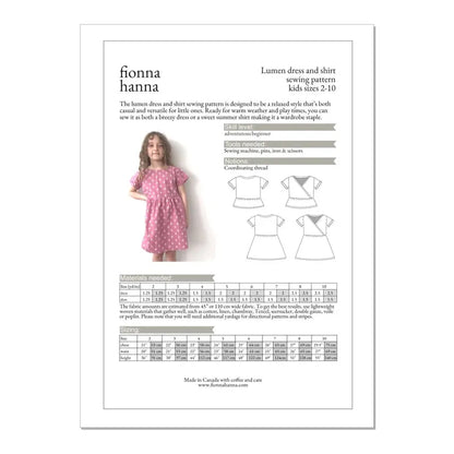Fiona Hanna Lumen Dress and Shirt Paper Sewing Pattern-Pattern-Spool of Thread