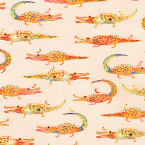 Flora & Fun Alligators Peach ½ yd-Fabric-Spool of Thread