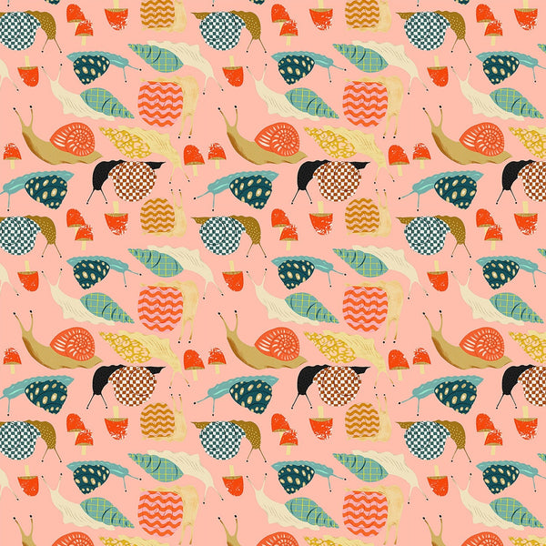 Flora and Fauna Snails Peach ½ yd-Fabric-Spool of Thread