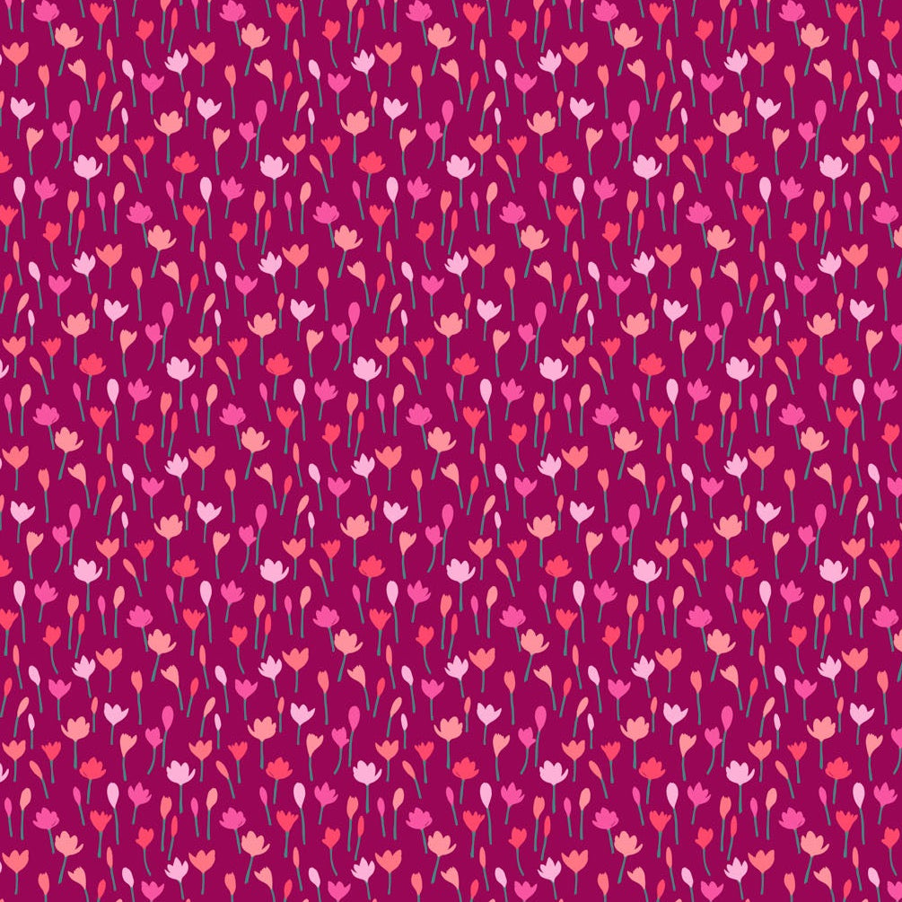 Florescence Crocus Magenta ½ yd-Fabric-Spool of Thread