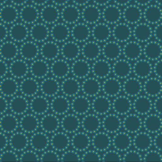 Florescence Daisy Crown Teal Metallic ½ yd-Fabric-Spool of Thread